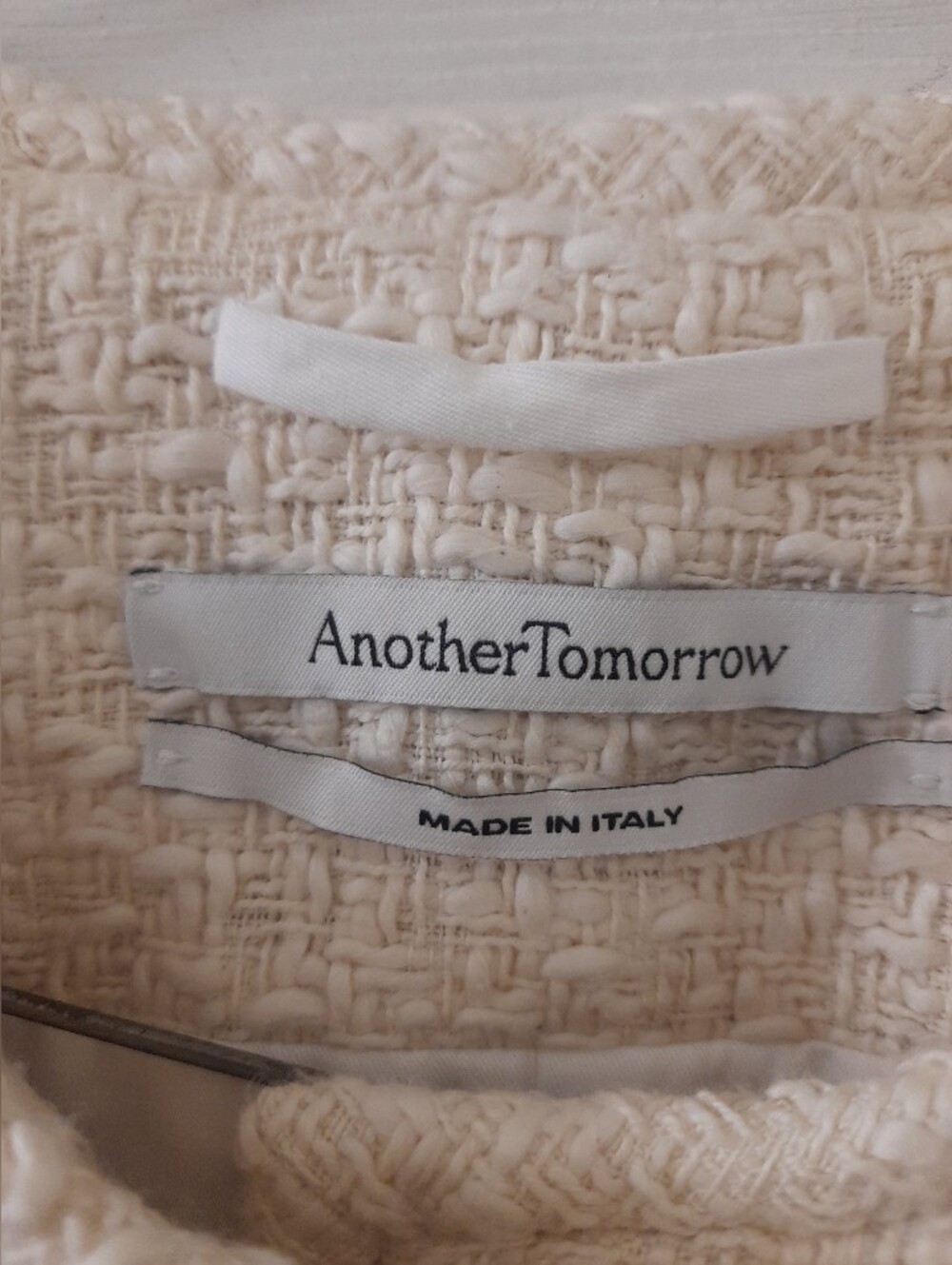 Another Tomorrow Cropped Textured Tweed Jacket - Picture 4 of 11